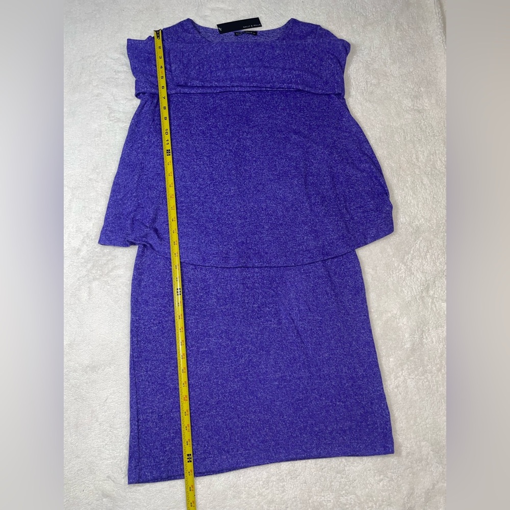NWT Nally & Millie Womens Size Medium Blue Soft Brushed Jersey Long Sleeve Dress - Picture 7 of 7
